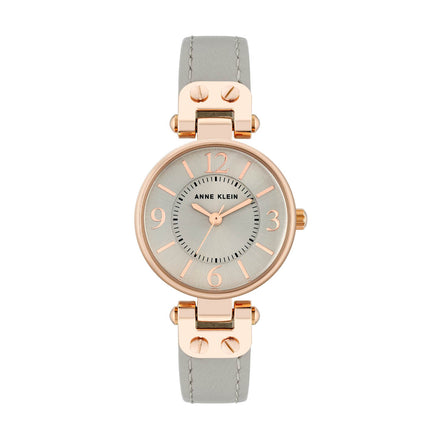 Reloj Anne Klein Para Dama Correa De Piel Color Gris