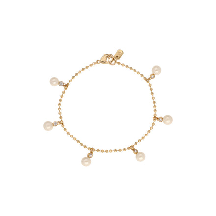 BRAZALETE MARCA RALPH LAUREN DORADO DE SILUETA SENCILLO CON PERLAS