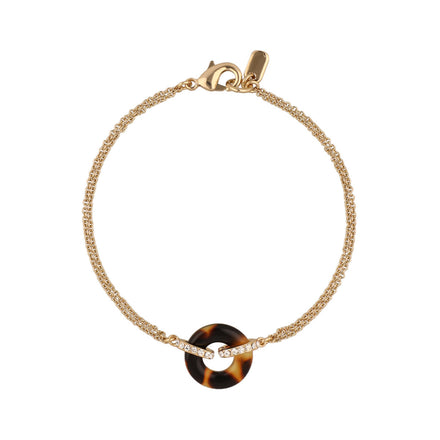 BRAZALETE MARCA RALPH LAUREN DORADO DE SILUETA SENCILLO DETALLE CAREY