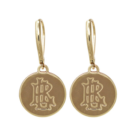 ARETES MARCA RALPH LAUREN DORADO DE SILUETA COLGANTE