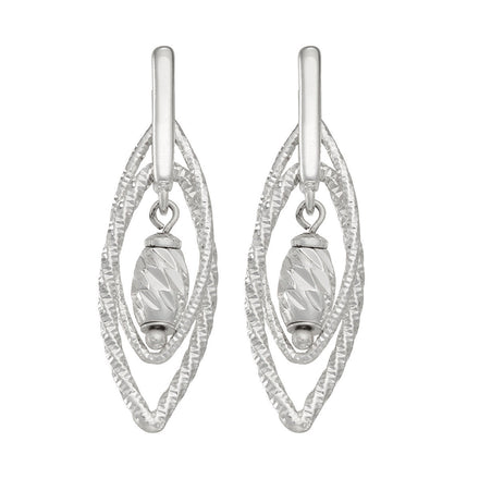 Aretes Color Plata, Marca Napier, Tipo  Colgante Largo En Forma De Corte Marquesa Con Textura, Terminado Brillante.