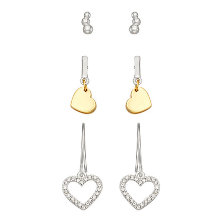 Aretes Hearts para dama color Plata marca Nine West tipo tripack tipo botón en diferentes formas