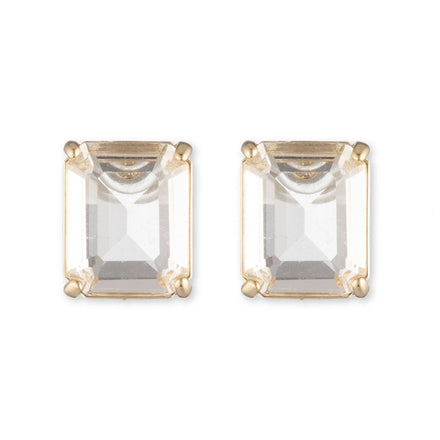 ARETES DORADO MARCA  RALPH LAUREN DE SILUETA BOT?N CON CRISTAL TONO CLARO