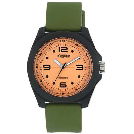 Reloj Armitron Para Caballero Correa De Piel Color Verde Militar