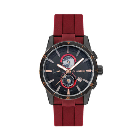 Reloj Quantum Para Caballero Correa De Silicon Color Rojo