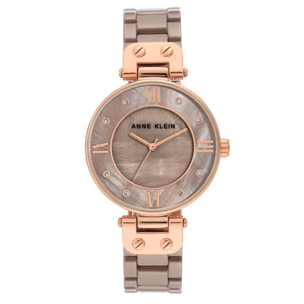 Reloj Anne Klein Para Dama Brazalete De Ceramica Color Taupe