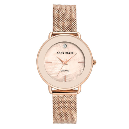 Reloj Anne Klein Para Dama Brazalete De Acero Color Oro Rosa